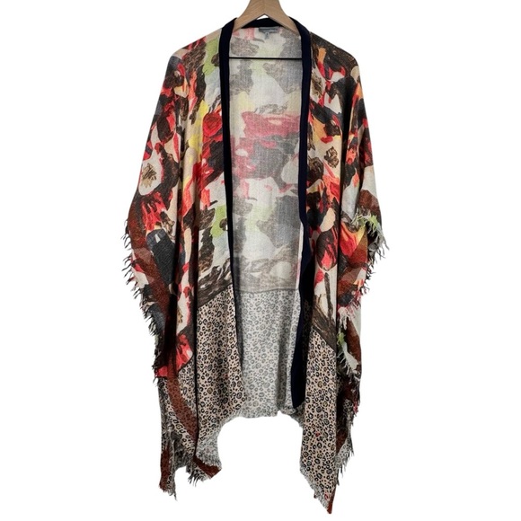 Anthropologie x Conditions Apply Vinario Duster Kimono Multicolor Cheetah | OS - Picture 4 of 13
